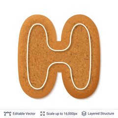 Gingerbread letter isolated on white.