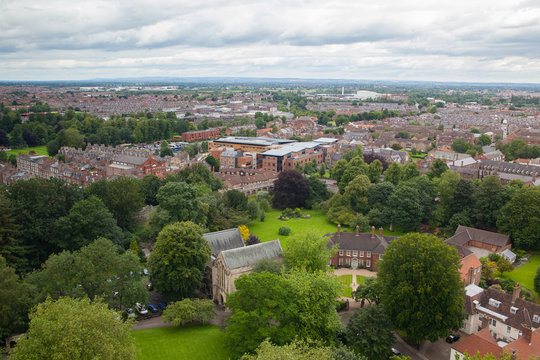 View from the roof York Minster Cathedral, Great Britain