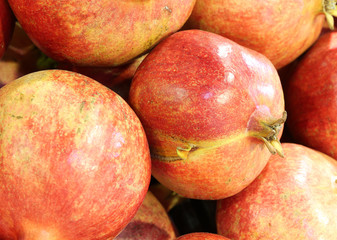 background of many pomegranate fruits