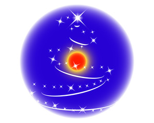 Blue christmas sphere with christmas stars.