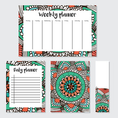 Weekly and daily planner in Indian style