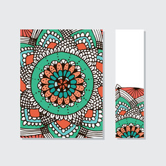 Cover for planner and bookmark in Indian style