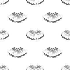 Ballet tutu seamless pattern in outline style