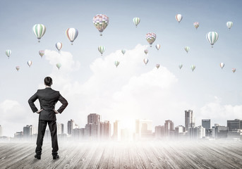 Motivation and inspiration concept with modern cityscape and bus