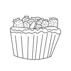 Cupcake icon in cartoon style