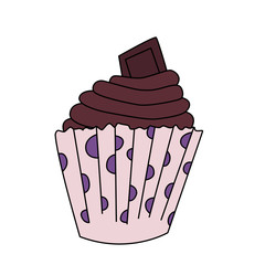 Cupcake icon in cartoon style