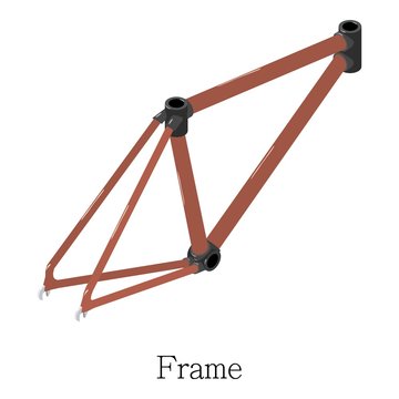Frame bicycle icon, isometric 3d style