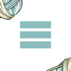 Social media banner with yarn ball. Perfect for knitting and crocheting illustration.