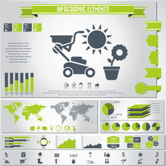 Garden icon set and infographics element. Vector.