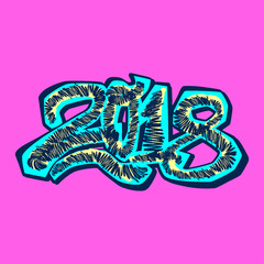 2018 Happy New Year vector illustration