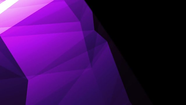 Abstract cg polygonal crystal surface. Geometric lowpoly violet silver triangles motion background.