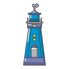 Coast tower icon, cartoon style