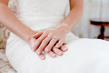 Fototapeta na wymiar Wedding Ring on Bride's Hand