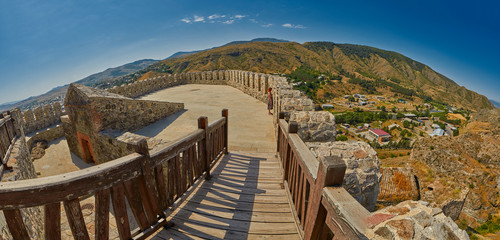 AKHALTSIKHE, GEORGIA - 08 AUGUST 2017: Panoramic view from the tower of Rabati Castle Complex