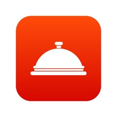 Restaurant cloche icon digital red