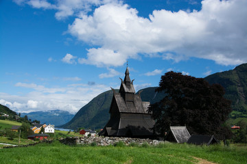Fototapeta na wymiar Stabkirche Hopperstad, Sogn og Fjordane, Norwegen