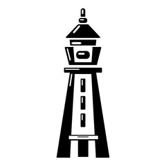 Warning tower icon, simple style