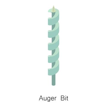 Auger Bit Icon, Isometric 3d Style