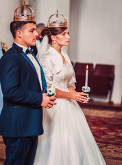 Beautiful couple with crown on heads