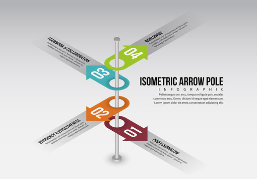 Isometric Arrow Pole Infographic