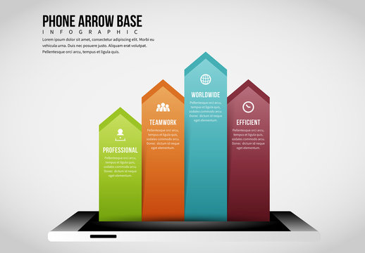 Mobile Phone Arrow Base Infographic