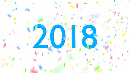 2018 text with confetti