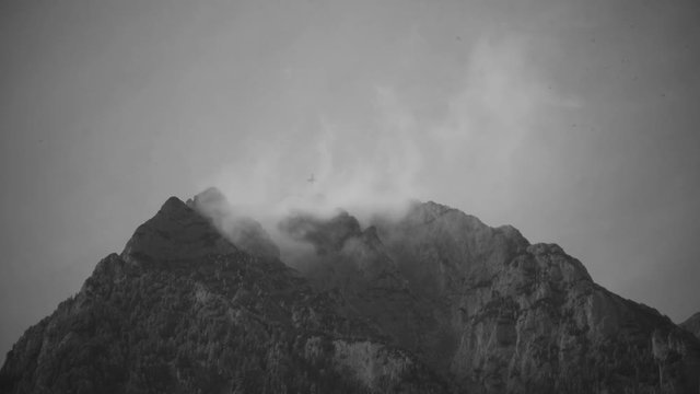 Foggy Peak with Cross Monument - Cinemagraph loop
