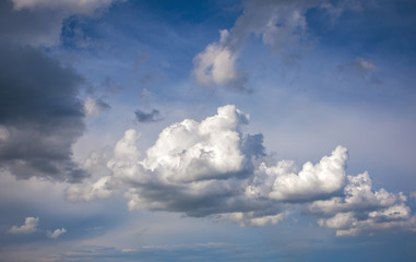voluminous summer clouds . Beautiful sky.