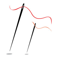 Set of needles with thread. Vector illustration