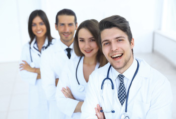 Portrait of confident happy group of doctors