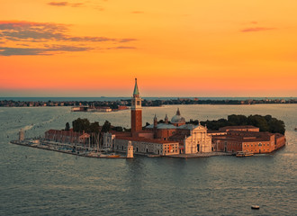 Fototapeta na wymiar Isla e iglesia de San giorgio Maggiore, Venecia, Italy