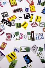 A word writing text showing concept of CLOUD COMPUTING made of different magazine newspaper letter for Business case on the white background with copy space
