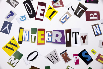A word writing text showing concept of INTERGITY made of different magazine newspaper letter for Business case on the white background with copy space