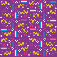 lines figures and colors young pattern background vector illustration