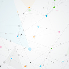 Creative connection with points and lines. Abstract network structure. Polygonal vector background