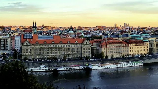 Prague panorama before sunset