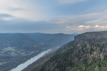 Naklejka premium Ruzova view point on rock over valley of river Labe
