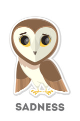 Isolated sad owl.
