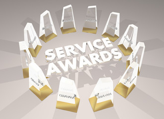 Service Awards Employee Honors Volunteer Recognition 3d Illustration