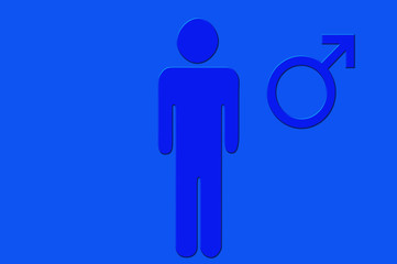 Fototapeta premium Blue Illustration of Male Gender Signs