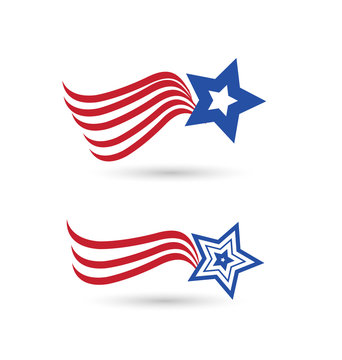 USA abstract flag star symbol