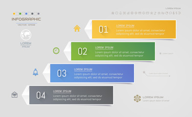 Infographics design template with icons, process diagram, vector eps10 illustration