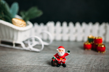 Toy Santa Claus. Christmas background