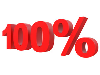 percent off. Discount %. 3d red text on a white background 3d rendering