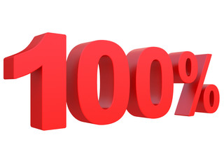 percent off. Discount %. 3d red text on a white background 3d rendering