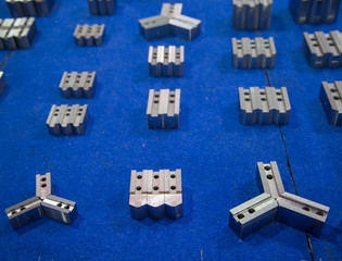 Fototapeta premium Chuck three jaws CNC headstock part. Industrial machinery