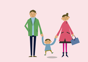 家族。春の家族連れ。スプリング。シーズン。春。初春。