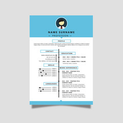 Curiculum Vitae with Blue Color 
