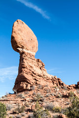 Balanced rock landmark in Arches National Park in Utah