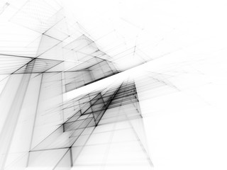 Abstract high key background element. White texture. Fractal graphics series. Three-dimensional composition of repeating grids. Information technology concept.
